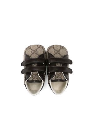 sneakers in pelle marrone GUCCI KIDS | 772387FACX39752